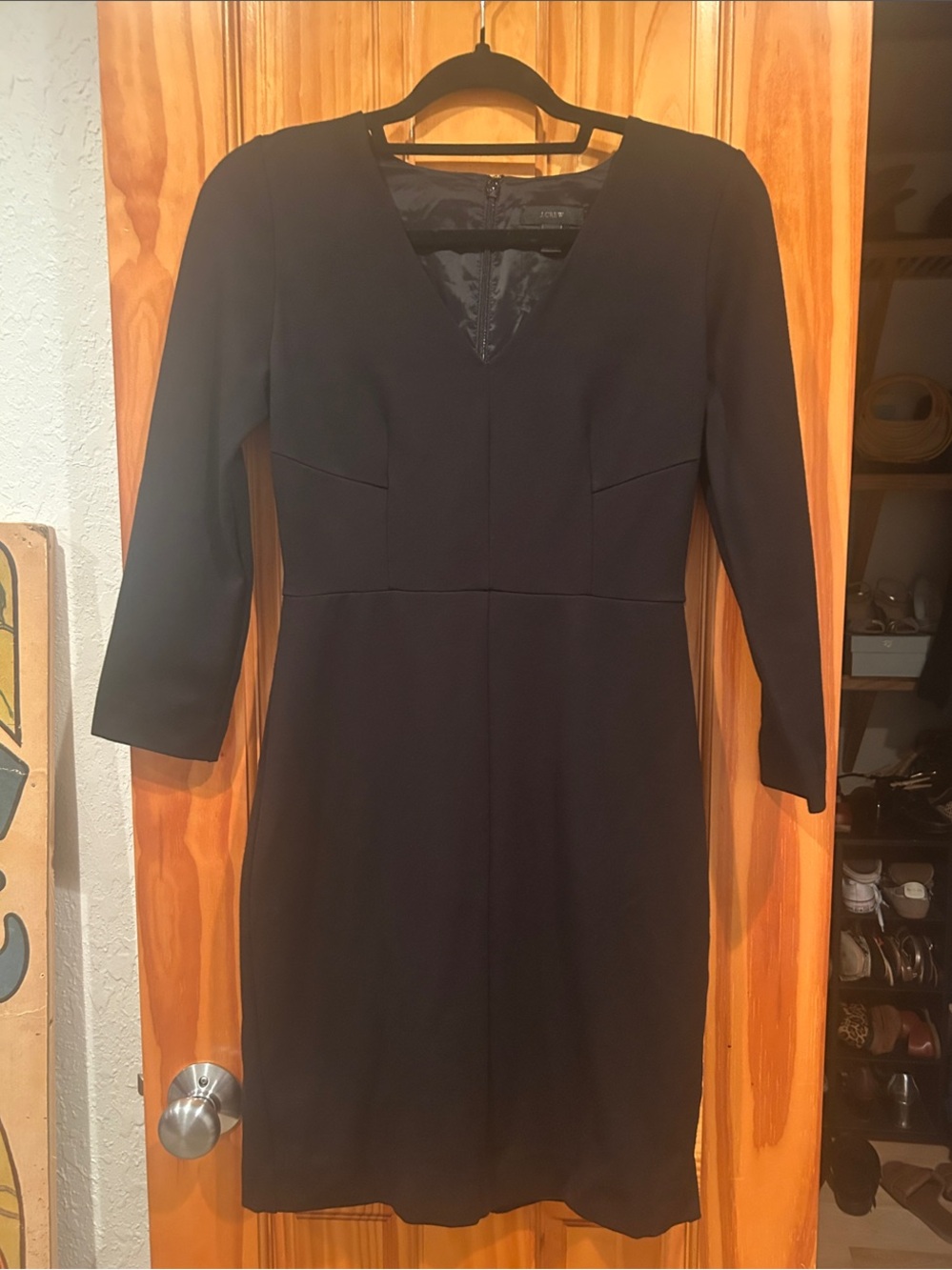 Classic Black V-Neck Sheath Dress - J. Crew